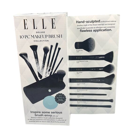 ELLE Deluxe 10-Pc Makeup Brush Collection - Picture 2 of 6
